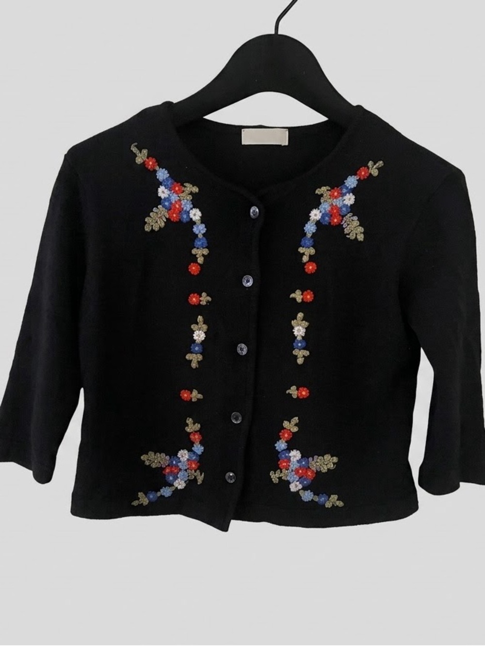 Vintage Fendissime floral black cardigan size 38